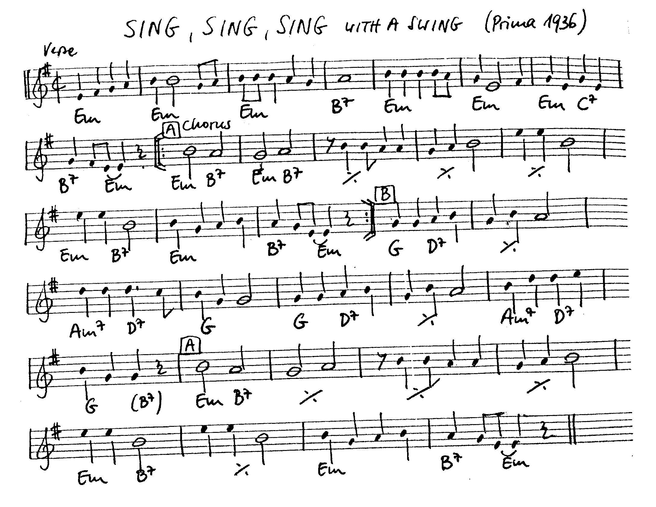 sing sing sing leadsheet – book us for your next 20s or gatsby event